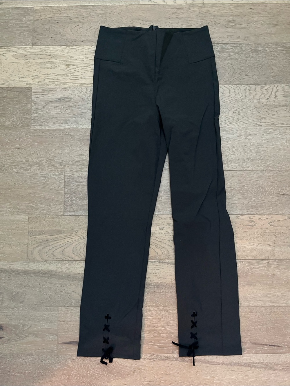 Athleta Dark Grey Pants with Ankle Lace Detail